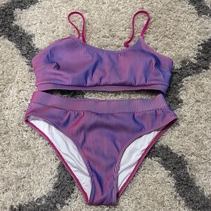 Cupshe Pink and Purple Striped Bikini
